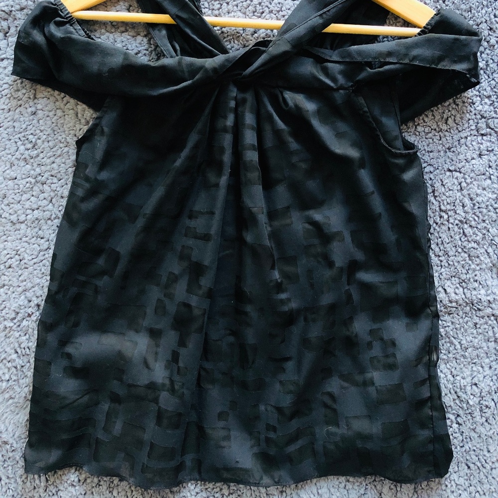 Whistle&Flute Sheer Black Blouse  (sz 2 / sm)